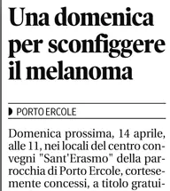 Una Domenica per Sconfiggere il Melanoma Anteprima articolo di giornale